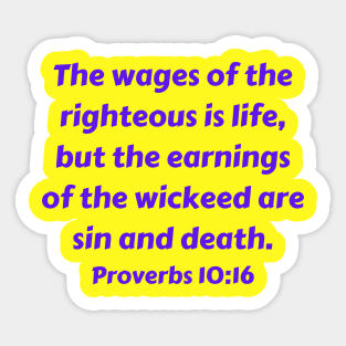 Bible Verse Proverbs 10:16 Sticker